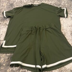 Olive Green Women's Two-Piece Set